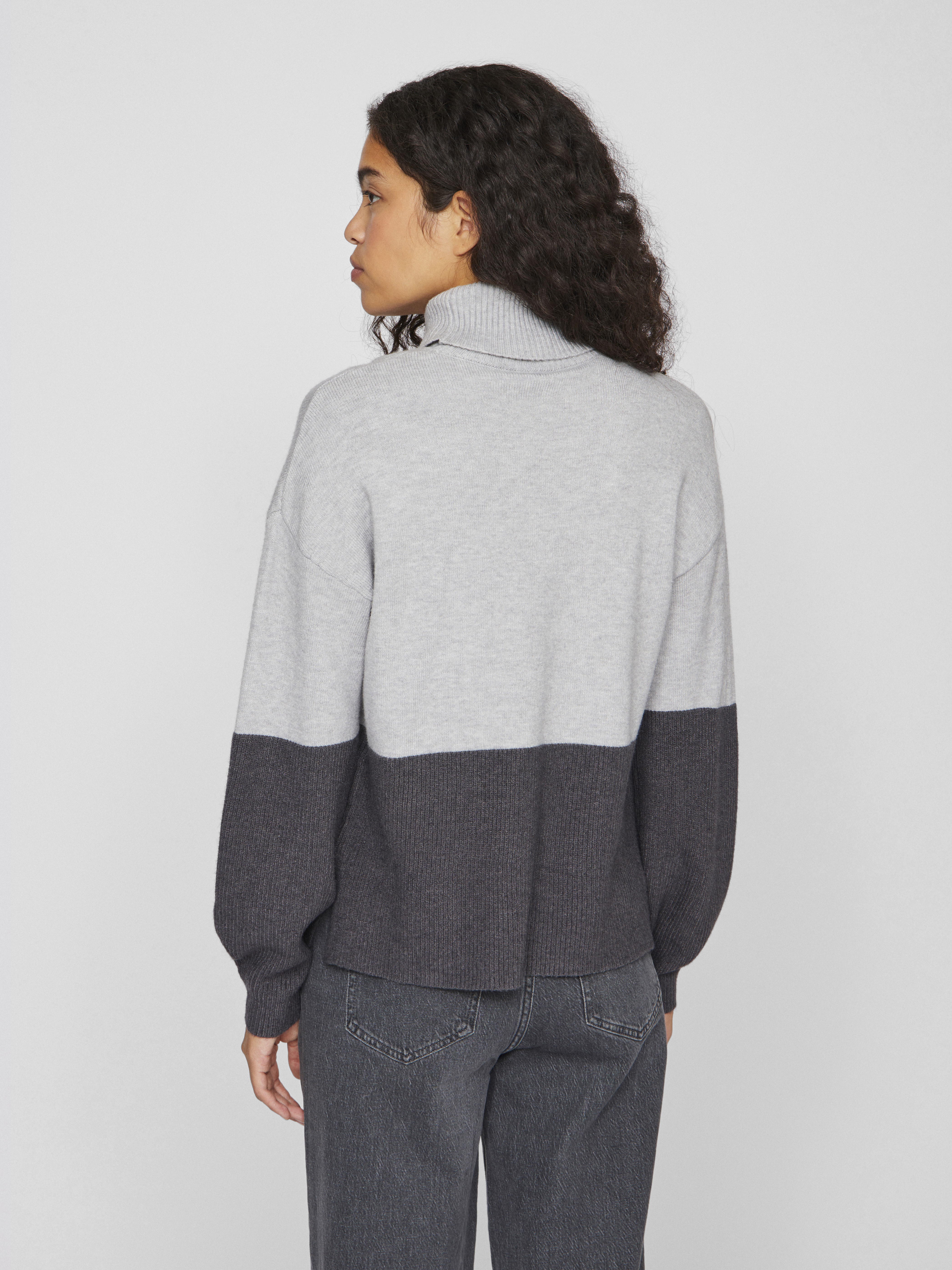 VIRIL BLOCKING ROLL-NK L/S KNIT TOP-NOOS