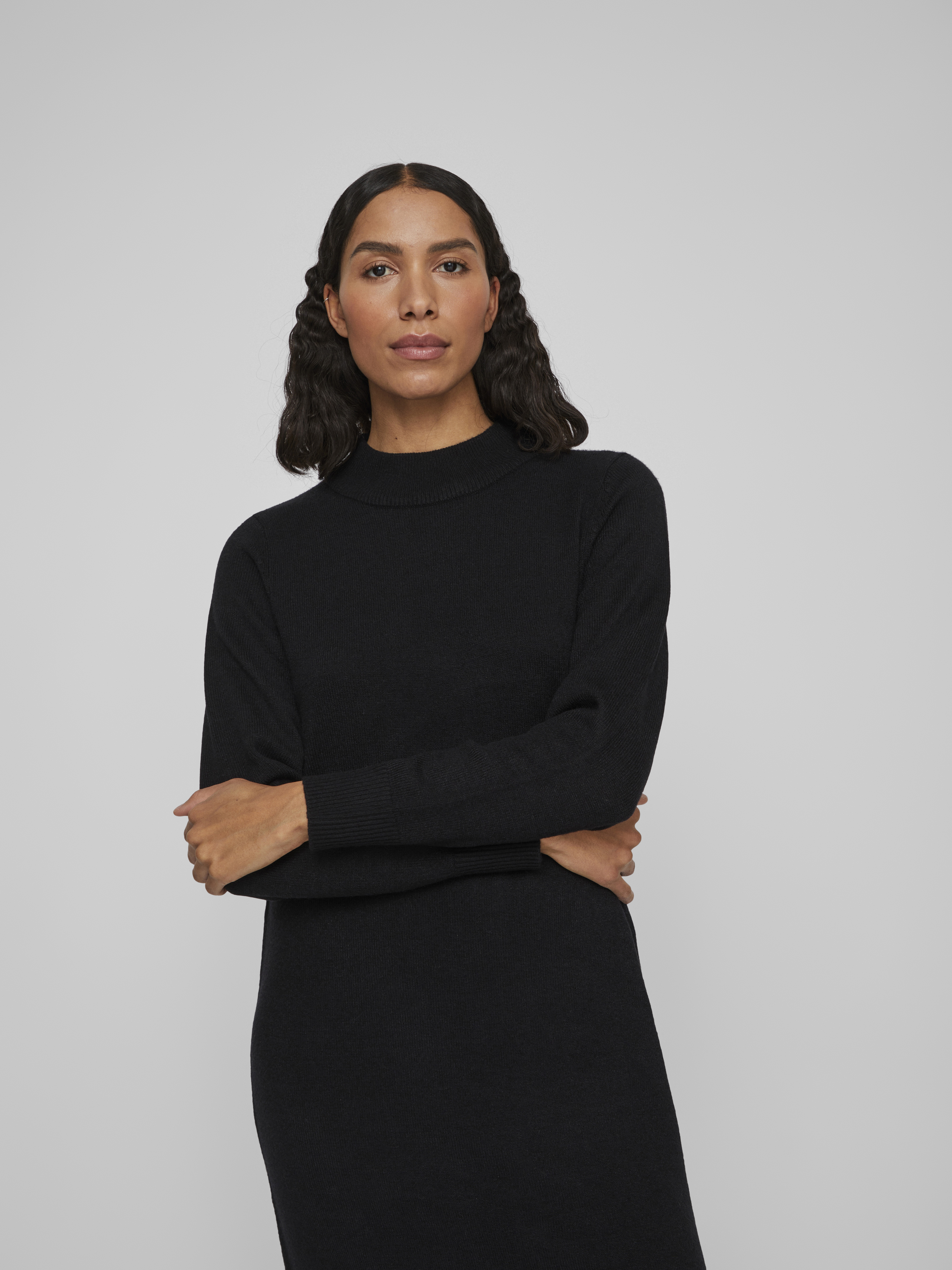 VIRIL CREW NECK L/S MIDI DRESS - NOOS