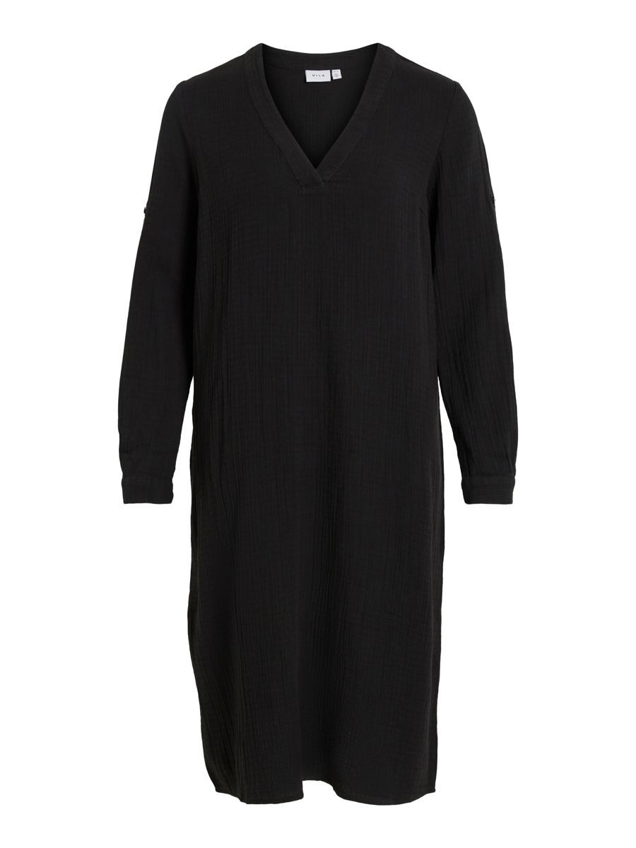 VILANIA NEW V-NECK L/S MIDI SHIRT DRESS