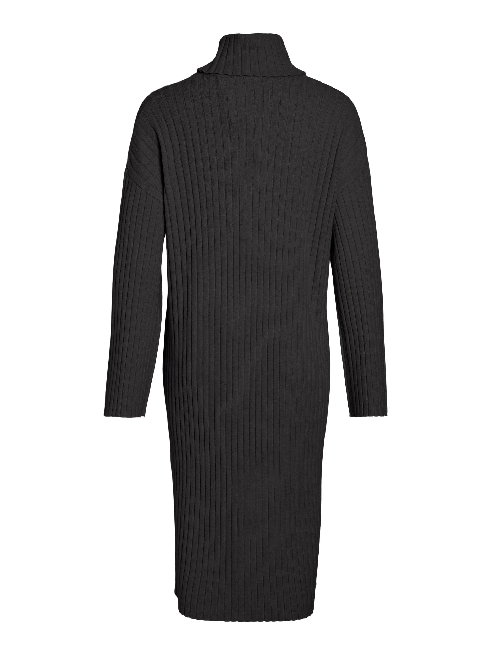 VIRIL L/S ROLLNECK KNIT MIDI DRESS