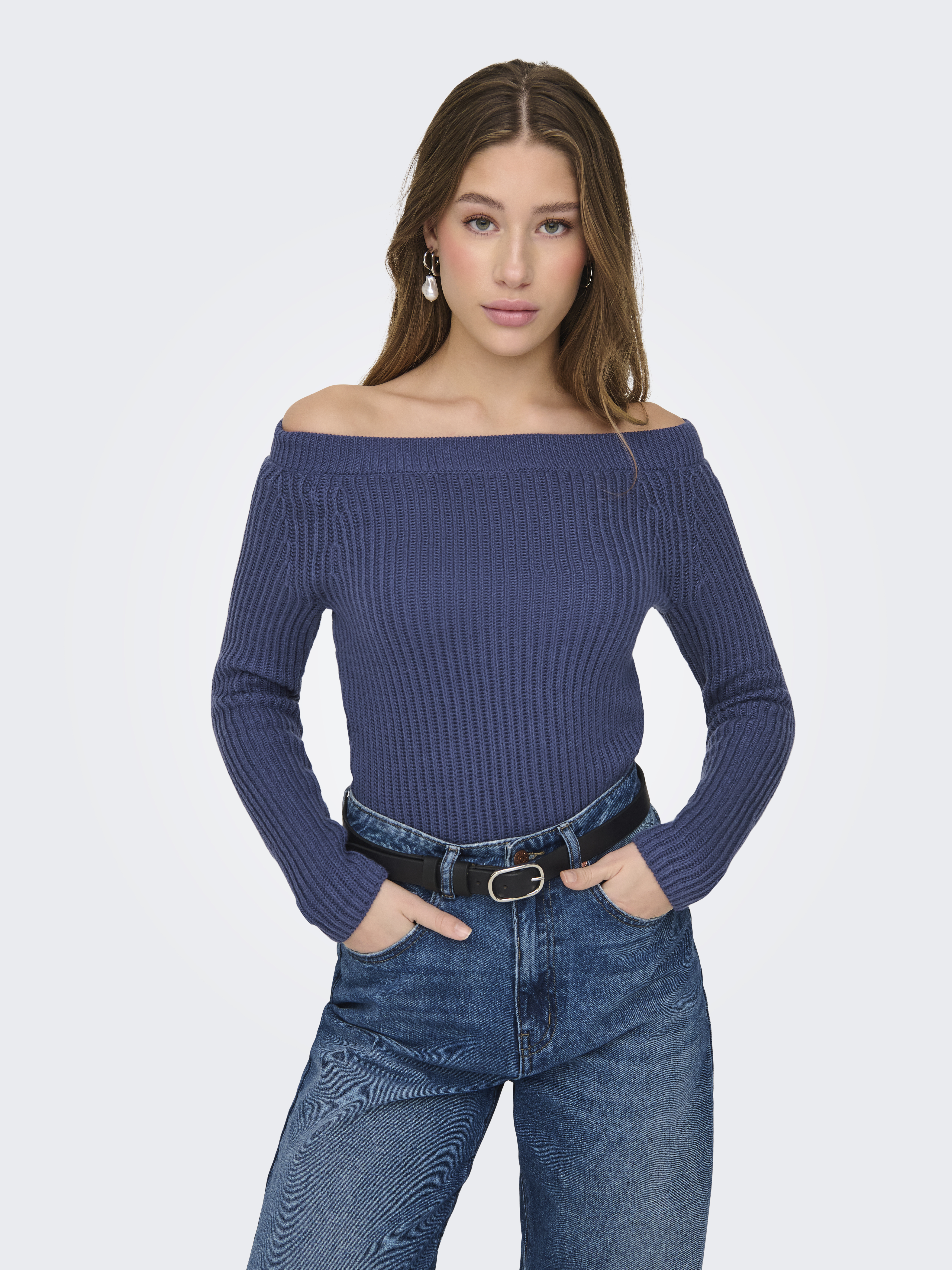 JDYLEMON L/S OFF SHOULDER PULLOVER KNT