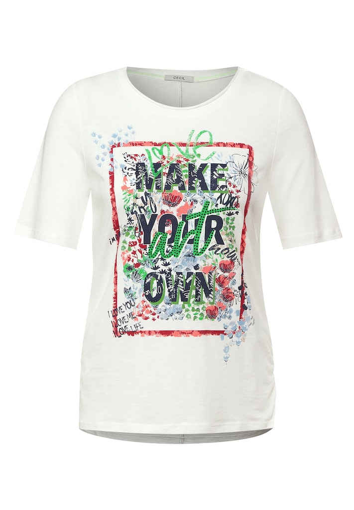 Shirt mit Frontprint | vanilla white | L | 4063041772332
