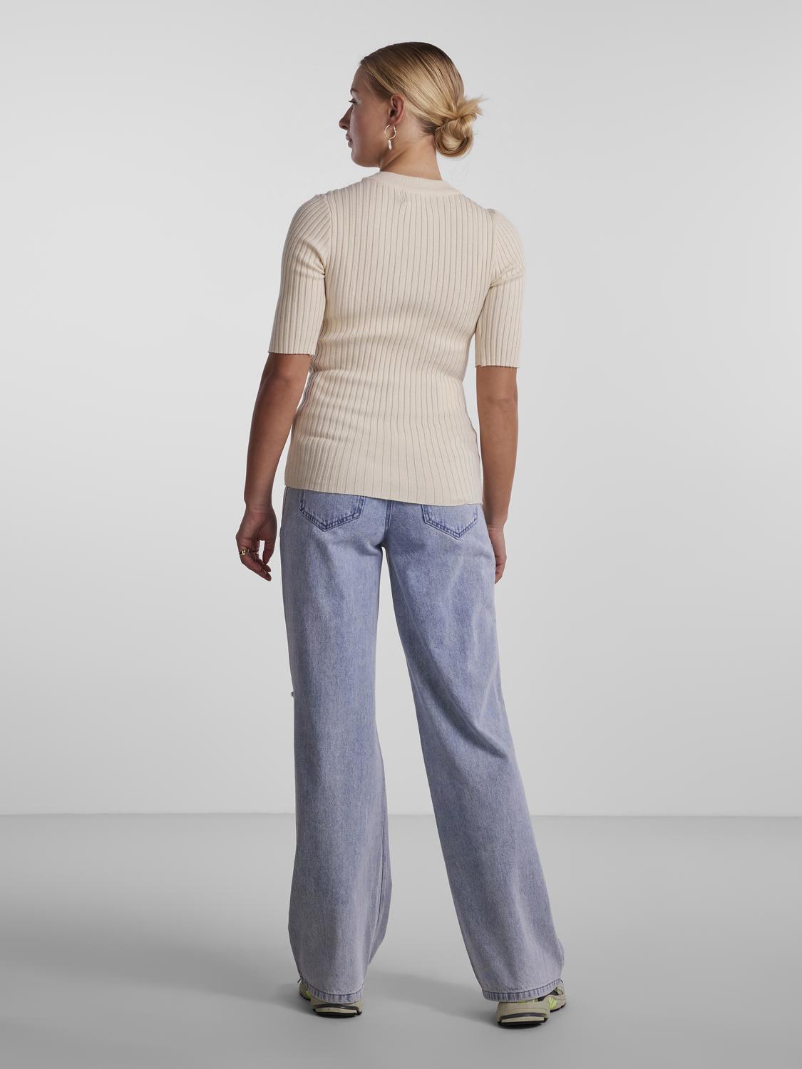 PCCRISTA 2/4  O-NECK  KNIT NOOS BC