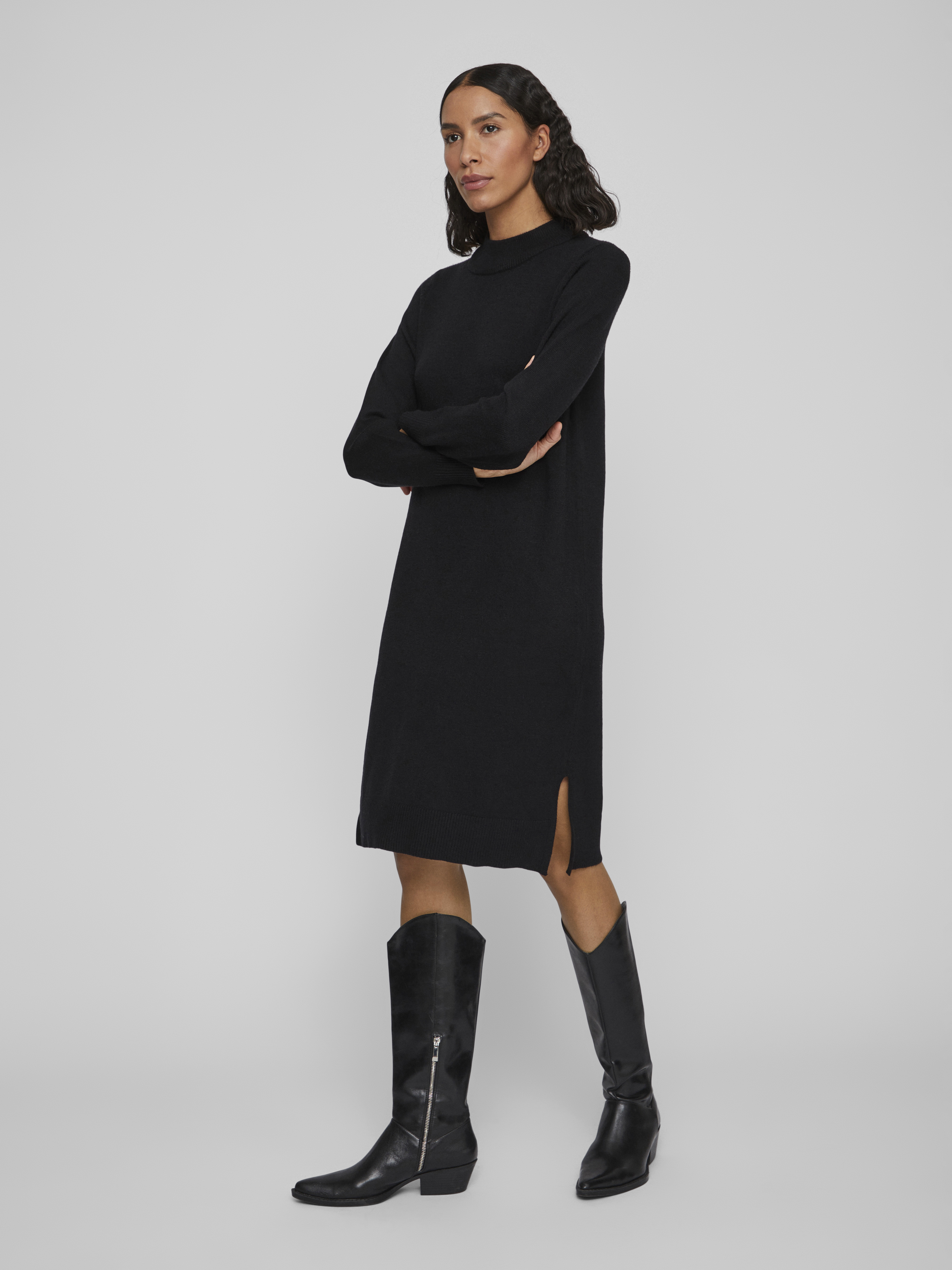 VIRIL CREW NECK L/S MIDI DRESS - NOOS