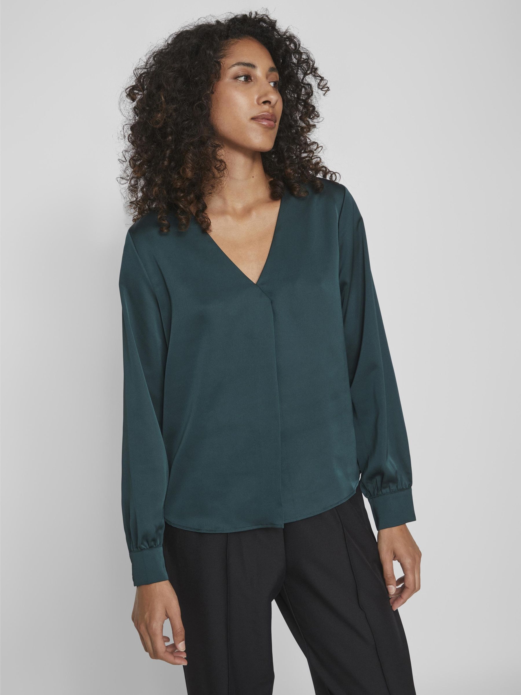 VIELLETTE V-NECK  L/S TOP -  NOOS