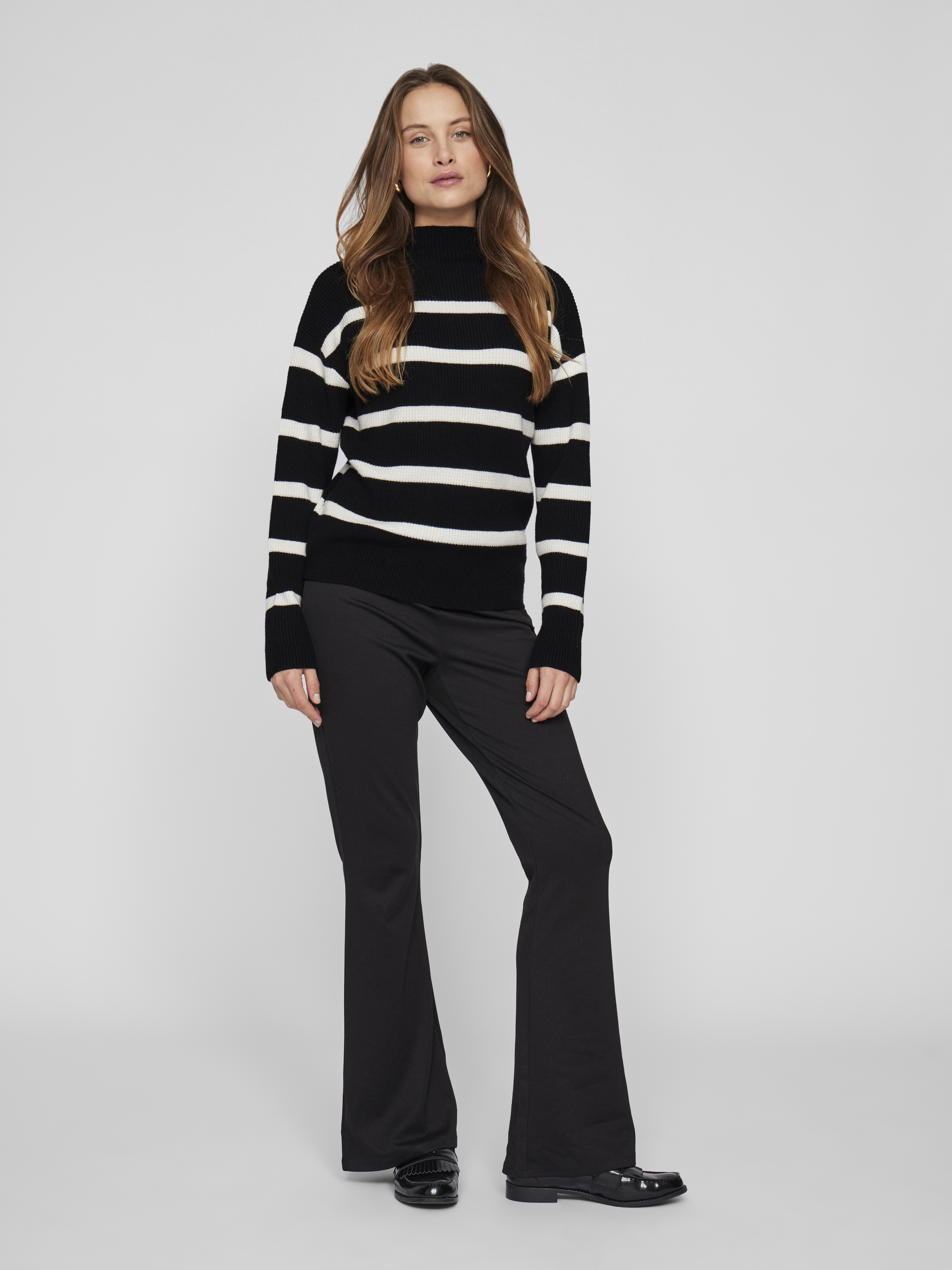 VIRIL MOCK NECK L/S  KNIT RIB TOP 2-NOOS