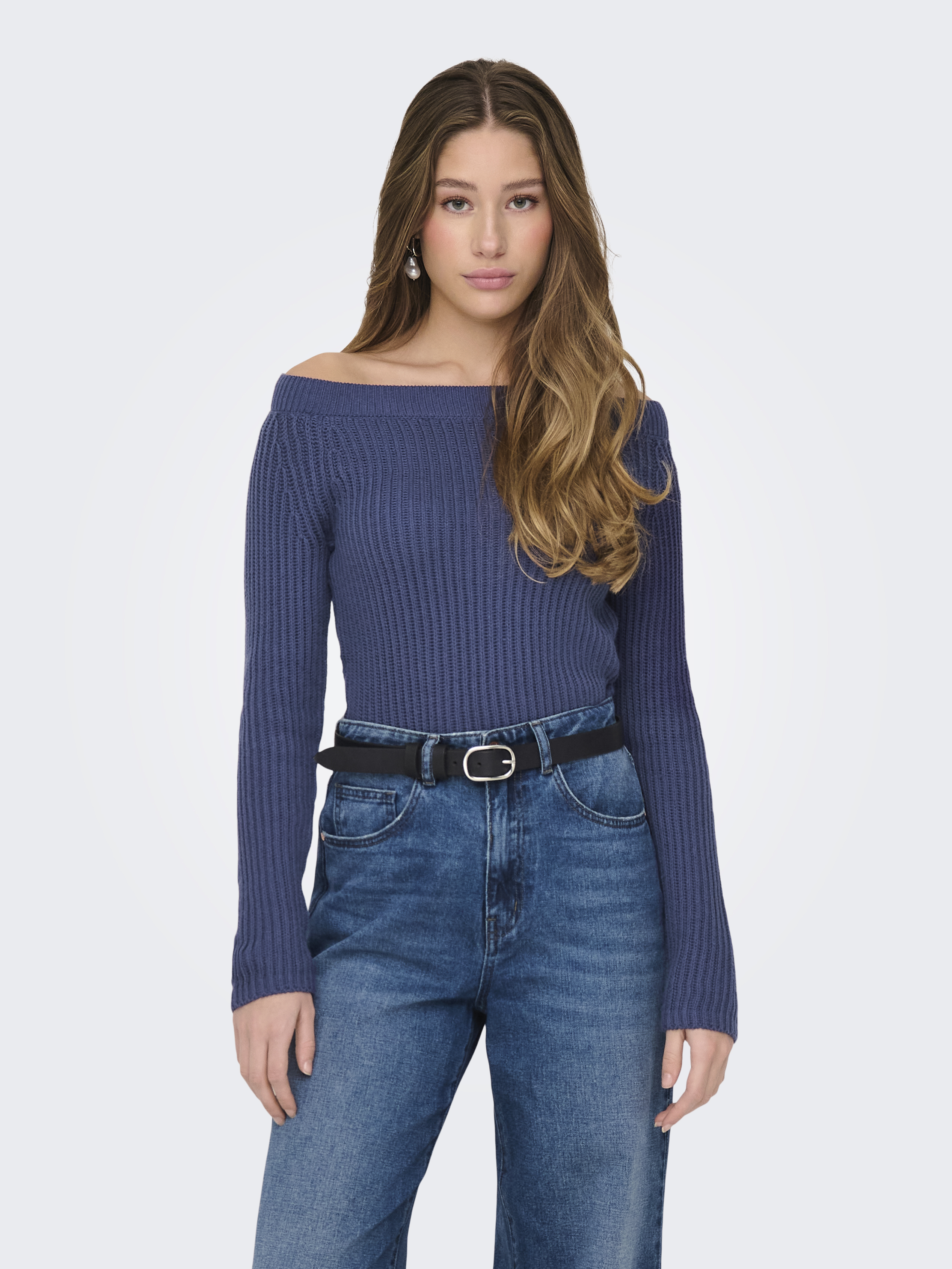 JDYLEMON L/S OFF SHOULDER PULLOVER KNT