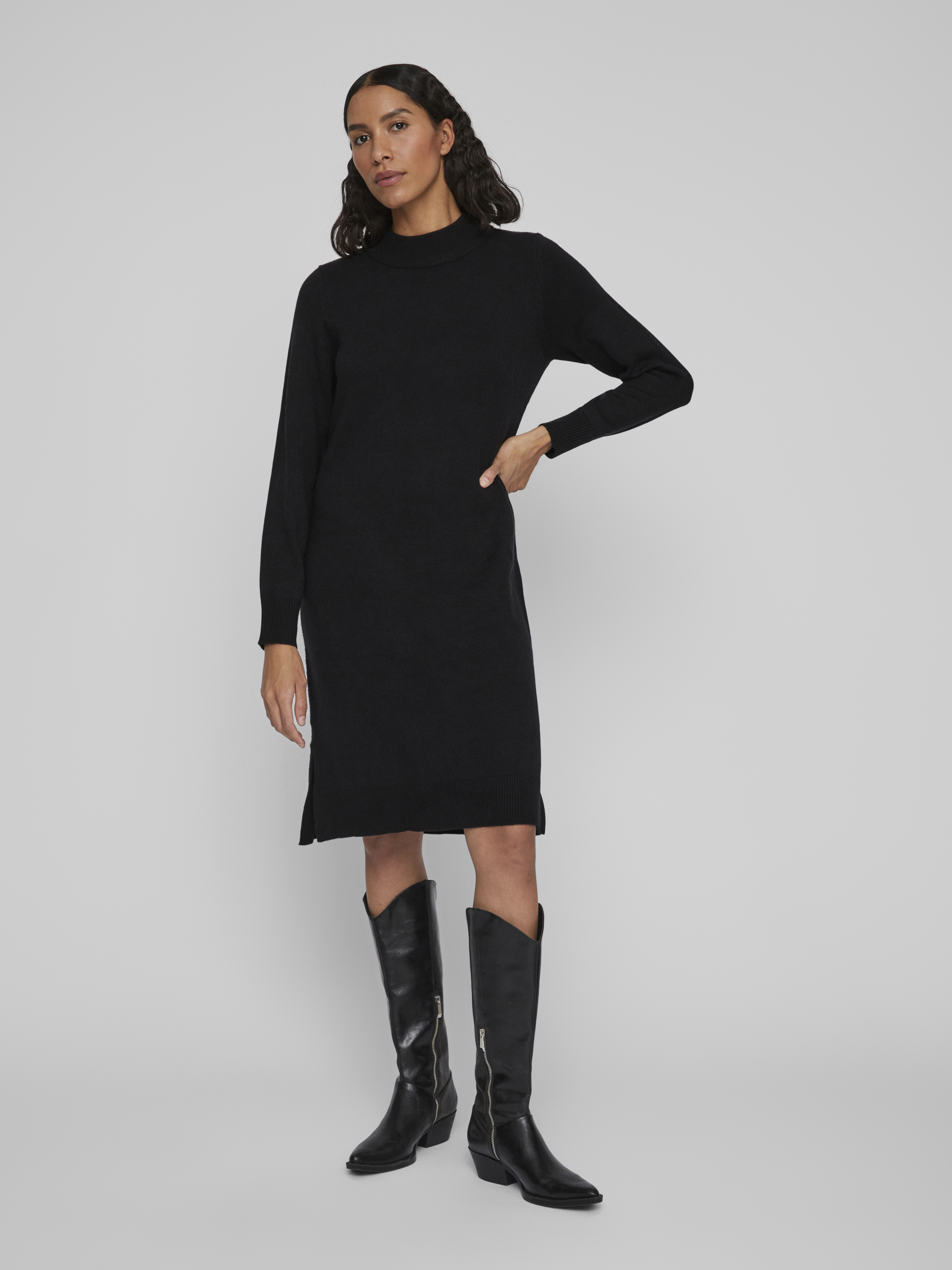 VIRIL CREW NECK L/S MIDI DRESS - NOOS